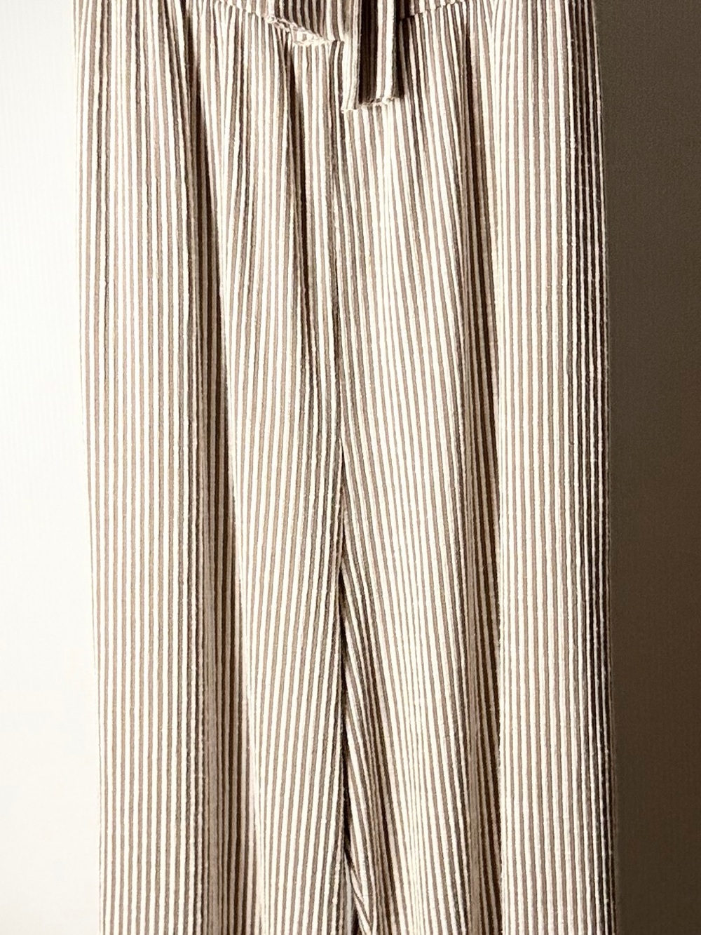 Caution To The Wind Beige and White Striped Chinos